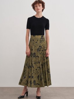 1182111 Parçalı Desenli Etek