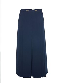 Nervürlü, Kemer Aksesuarlı Etek