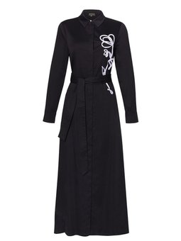 Önden Düğmeli Baskı Detaylı Elbise