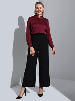 Beli Lastikli Büyük Beden Siyah Pantolon