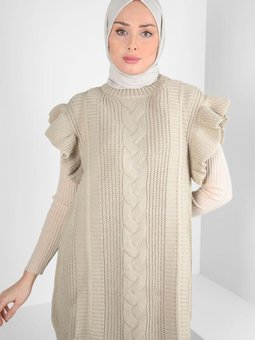 Fırfır Detaylı Triko Süveter 44030