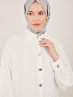 Önü Metal Düğmeli Gömlek 23y3000 Ekru