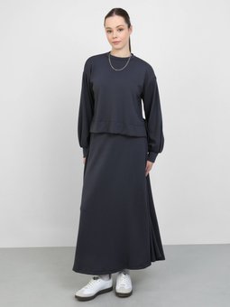 Yumuşak Dokulu Rahat Etekli Antrasit Takım