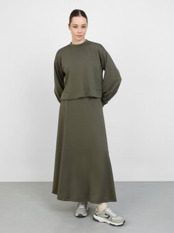 Yumuşak Dokulu Rahat Etekli Koyu Vizon Takım