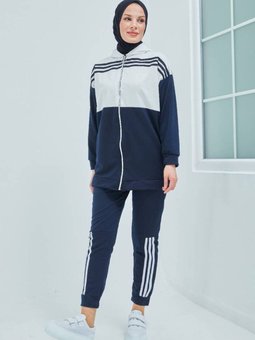 Kapüşonlu İkili Eşofman Takımı Trn1016 Lacivert