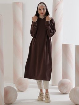 Kapüşonlu Sweatshirt Kahverengi