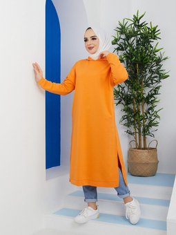 Kapüşonlu Sweatshirt Oranj