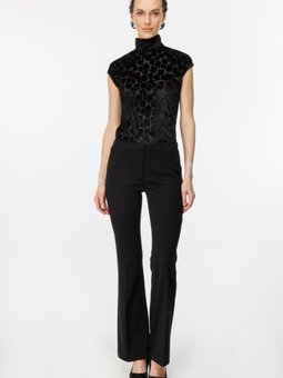 Siyah İspanyol Paça Pantolon