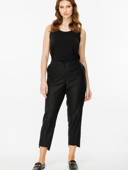 Siyah Kare Desenli Büyük Beden Pantolon