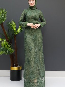 Mehtap Abiye Elbise Haki