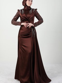 Asya Abiye Elbise Kahve