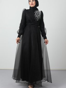 Nisa Abiye Elbise Siyah