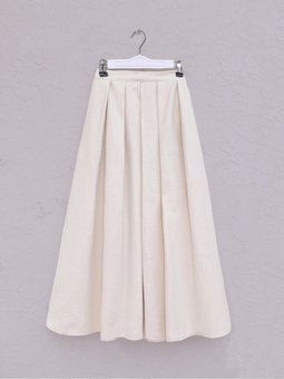 Pileli Fermuarlı Kaşe Etek