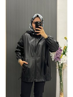 Deri Fermuarlı Boomber