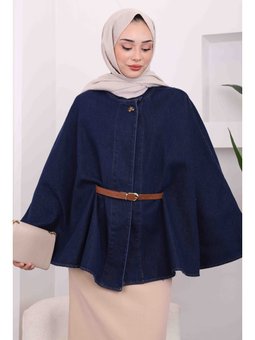 Koyu Mavi Kemerli Kot Panço