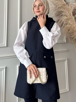 Cepli Kapitone Lacivert Yelek