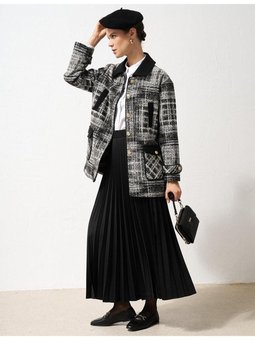 Gold Düğmeli Cepli Ceket Siyah