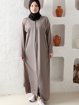 Fermuarlı Namaz Elbisesi Mevsimlik Ince Kumaş