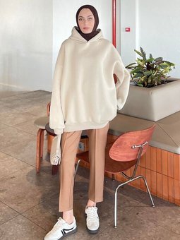 Kapüşonlu Salaş Sweatshirt Lacivert