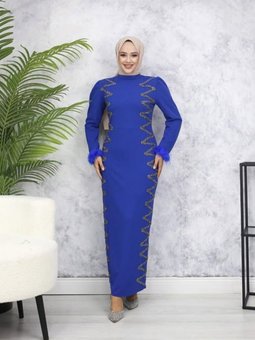 Saks Mavisi Ebru Abiye Elbise