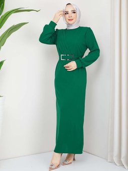 Yeşil Hilal Krep Elbise