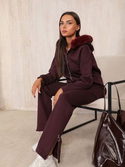 Mürdüm Üç İplik Kürklü Takım 3 3100