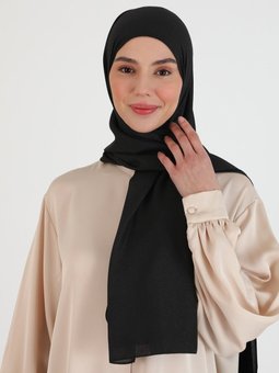 Kristal Krep Siyah Şal