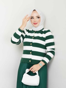 Çizgili Triko Hırka