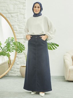 Denim Etek Dark İndigo