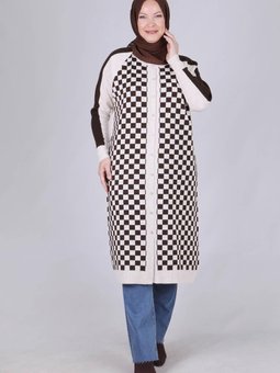 Büyük Beden Triko Kap Krem Otw9313