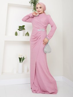 Gül Kurusu Abiye Elbise