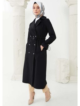 Siyah Kruvaze Kapama Tünel Detaylı Kap 2423109