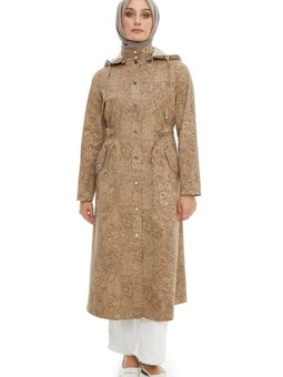 Vizon Belden Ayarlanabilir Çıkarılabilir Kapüşonlu Desenli Kap 2513090