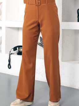 Kemerli Bol Paça Pantolon Tsd221110 Taba