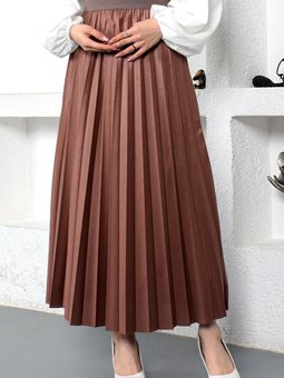 Piliseli Etek Tsd221001 Kahverengi