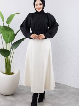 Süet Mevlana Etek Tsd0036 Ekru