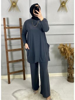 Büyük Beden Cep Detaylı Sandy Takım