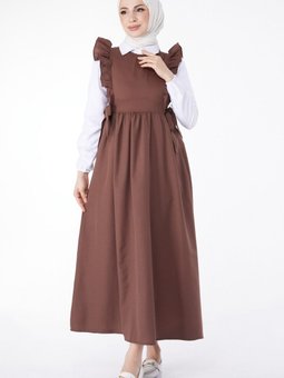 Düz Bisiklet Yaka Kahverengi Jile 13282