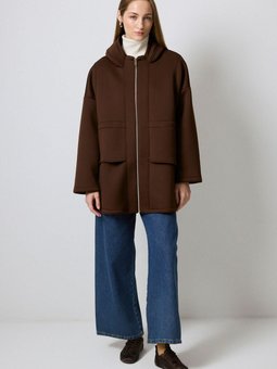 Kapüşonlu Puf Scuba Ceket