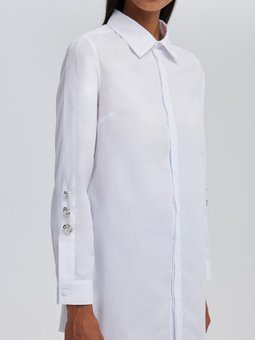 Kolu Metal Düğmeli Poplin Gömlek