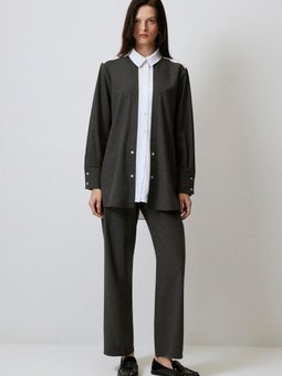 Melanj Garnili Kalın Gömlek