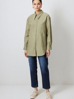 Nakış Detaylı Kupra Gömlek