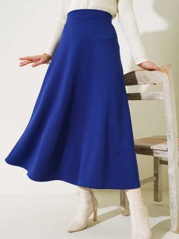 Mavi Scuba Uzun Etek