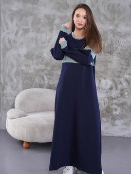 Mint Ribana Detaylı Renk Bloklu Spor Elbise