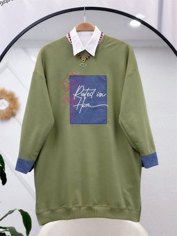 Kot Armalı Nakışlı Sweat