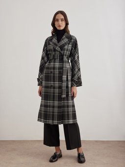 18178111 Düğmeli Kruvaze Trençkot