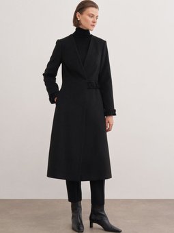 18184111 Kaşe Kumaş Kol Ve Bel Detaylı Kap