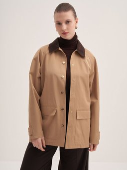 Kadife Detaylı Kısa Ceket