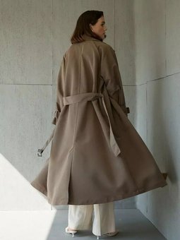 Bileklerde Toka Detaylı Pera Trençkot