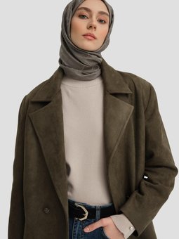 Süet Blazer Ceket 24k5710 Haki